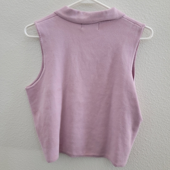 Lilac rhinestone Button up sweater vest - Picture 4 of 4